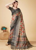 Soft Silk Black Festival Wear Weaving Saree
